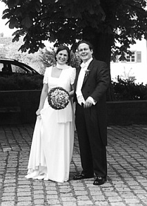 Ein schwarz-weisses Hochzeitsbild